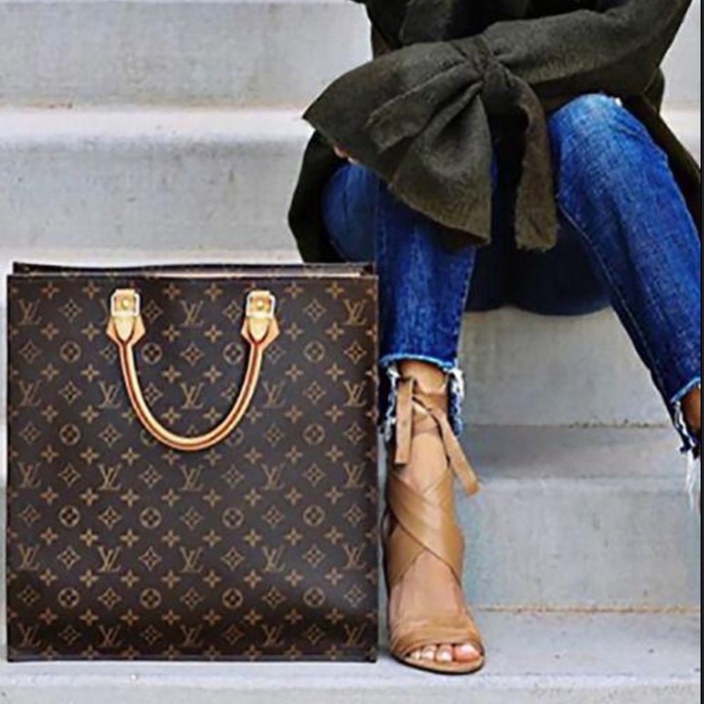 AUTH Louis Vuitton LV Sac Plat Shopping Bag Business Tote